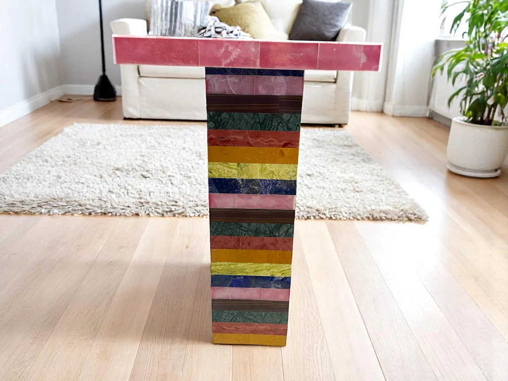 Alaska Pink Onyx Dining Table Centerpiece